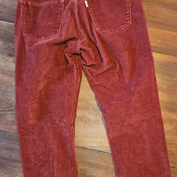 Women's corduroy super skinny pants rust/burnt orange color - Picture 2 of 4